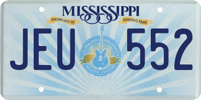 MS license plate JEU552