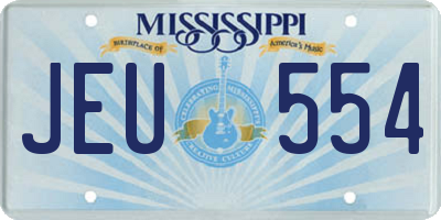 MS license plate JEU554