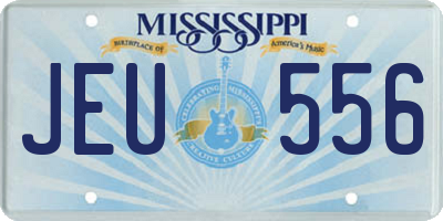 MS license plate JEU556