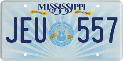 MS license plate JEU557