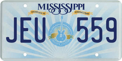 MS license plate JEU559