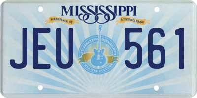 MS license plate JEU561