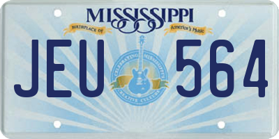 MS license plate JEU564