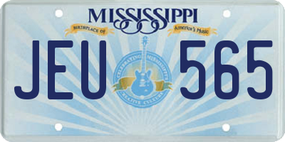 MS license plate JEU565
