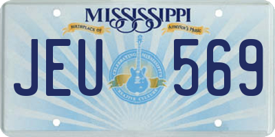 MS license plate JEU569