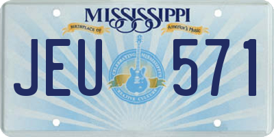 MS license plate JEU571