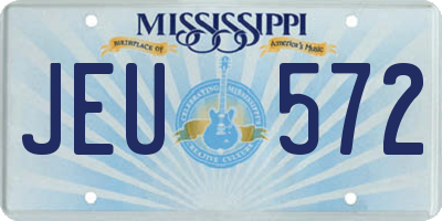 MS license plate JEU572