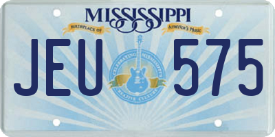 MS license plate JEU575
