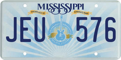 MS license plate JEU576