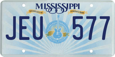 MS license plate JEU577