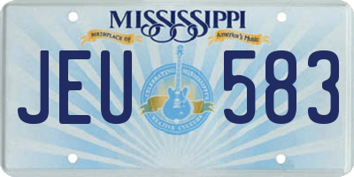 MS license plate JEU583