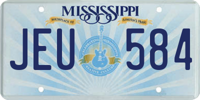 MS license plate JEU584