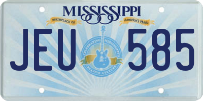 MS license plate JEU585