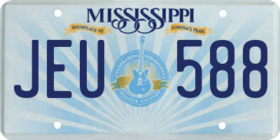 MS license plate JEU588
