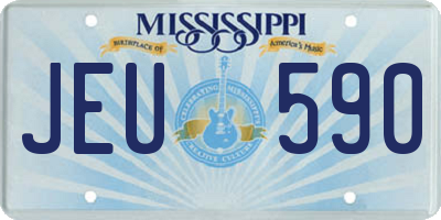 MS license plate JEU590