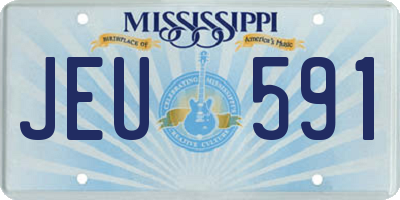 MS license plate JEU591
