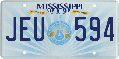 MS license plate JEU594
