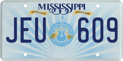 MS license plate JEU609