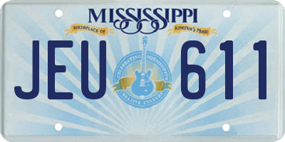 MS license plate JEU611