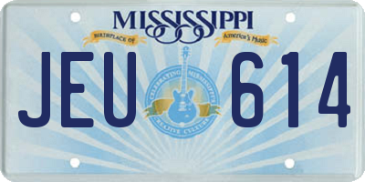 MS license plate JEU614