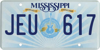 MS license plate JEU617