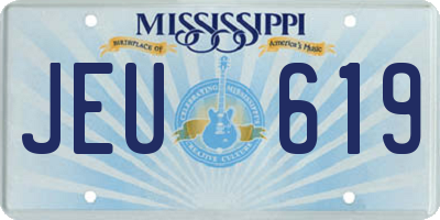 MS license plate JEU619