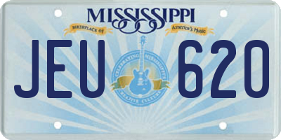 MS license plate JEU620