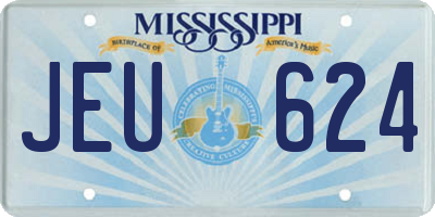 MS license plate JEU624