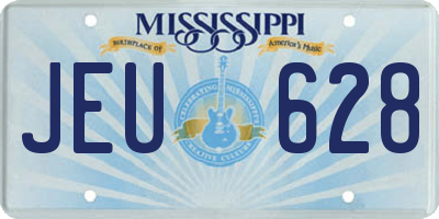 MS license plate JEU628
