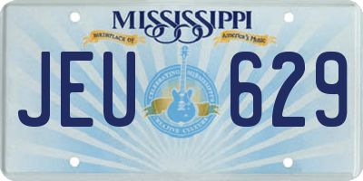 MS license plate JEU629