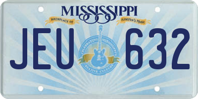 MS license plate JEU632