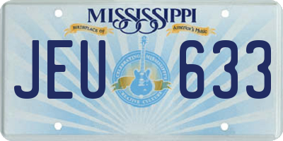 MS license plate JEU633