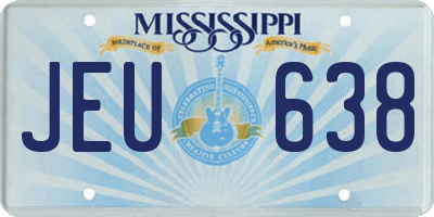 MS license plate JEU638