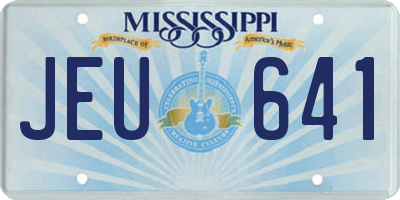 MS license plate JEU641