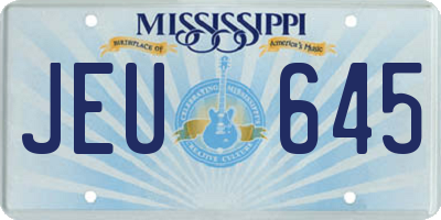 MS license plate JEU645