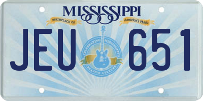 MS license plate JEU651