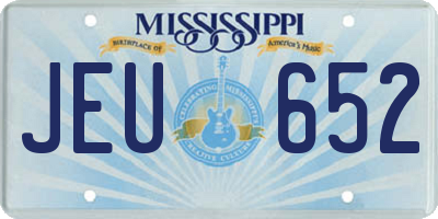 MS license plate JEU652