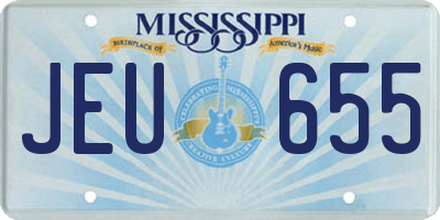 MS license plate JEU655