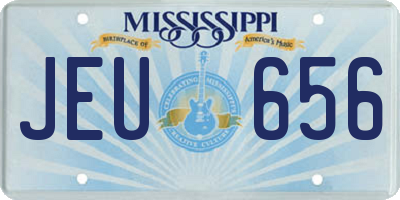 MS license plate JEU656