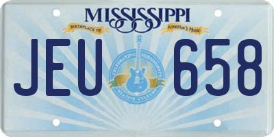 MS license plate JEU658