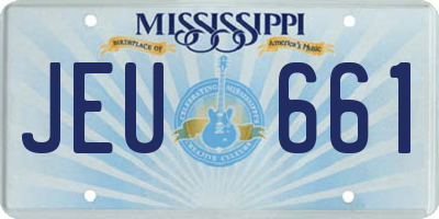 MS license plate JEU661