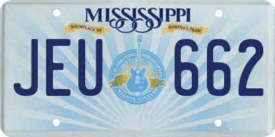 MS license plate JEU662