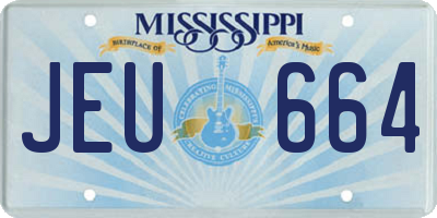 MS license plate JEU664