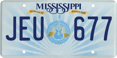 MS license plate JEU677