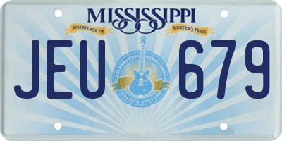 MS license plate JEU679