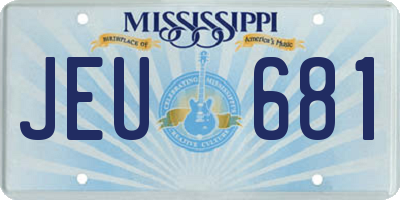 MS license plate JEU681