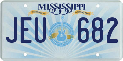 MS license plate JEU682