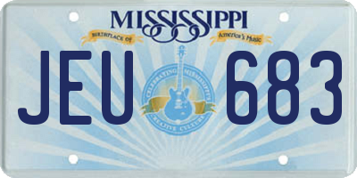 MS license plate JEU683