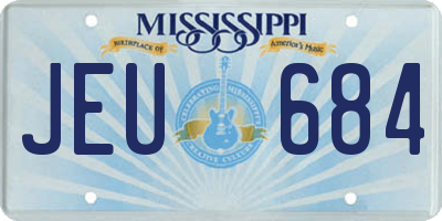 MS license plate JEU684