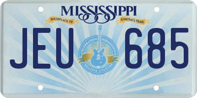 MS license plate JEU685